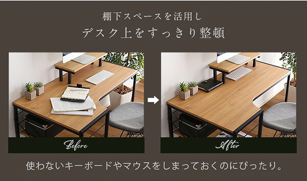 デスク チェア ヴィンテージ風L字パソコン -Lubbock- -ラボック- LBK-120--WAL ウォールナット W110cm×D60cm×H81.5cm ホームテイスト パソコン ヴィンテージ PC ラック 新生活