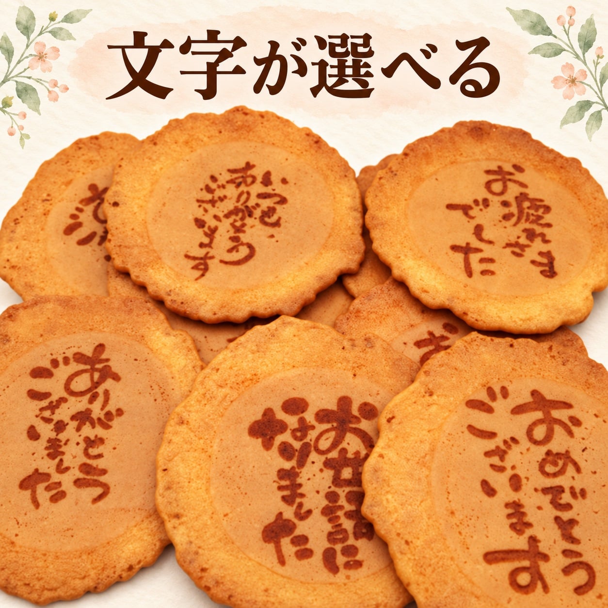 【即日発送・送料無料】選べるメッセージ煎餅 30袋入り（個包装2枚×30）感謝 ギフト お礼 挨拶 退職 送別 転勤 異動 卒業 引っ越し 職場配布 プチギフト 大量 手土産 結婚式 内祝い 母の日 父の日 敬老の日 お中元 お歳暮 ノベルティ対応可