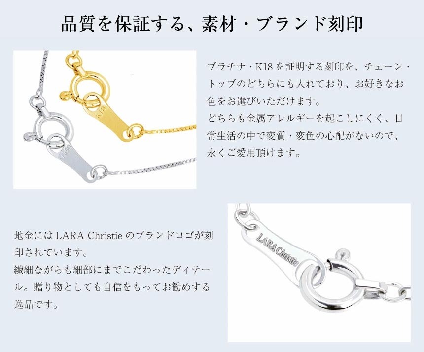 ネックレス ダイヤモンド 0.5ct Hカラー SIクラス プラチナ PT900 K18 ゴールド 一粒 ソリティア[ララクリスティー]