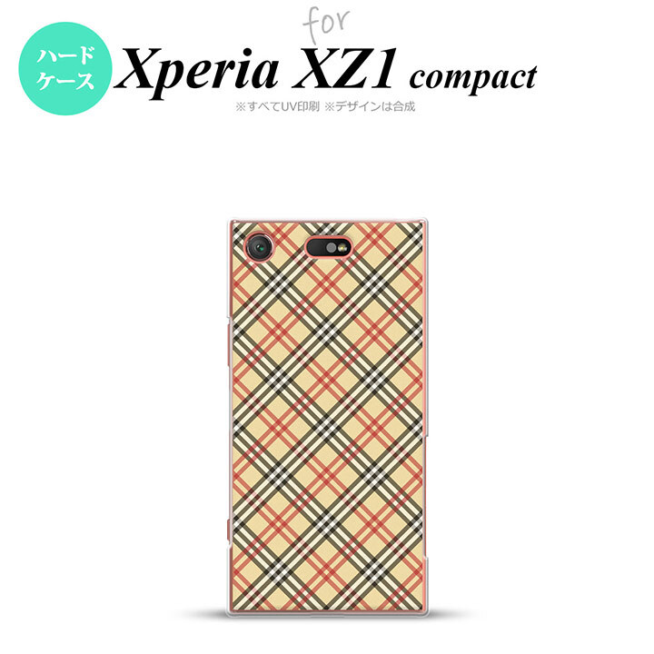 【SO02K】【スマホケース/スマホカバー】【エクスペリア XZ1】SO02K スマホケース Xperia XZ1 Compact SO-02K カバー エクスペリア XZ1 チェックA ベージュ×赤 nk-so02k-445【メール便送料無料】
