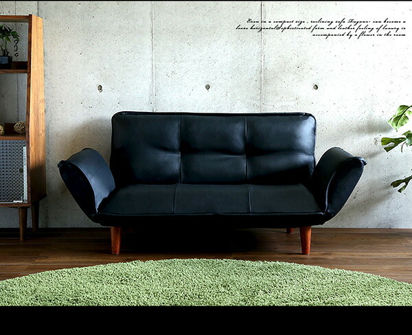 ソファベッド コンパクトカウチソファ Rugano-ルガーノ- ポケットコイル リクライニング レザー風 日本製 インテリア ソファ sofa ソファー カウチソファ 合成皮革 寝具 ソファーベッド リビングソファ 家具 スチール ウレタン アイボリー 新生活