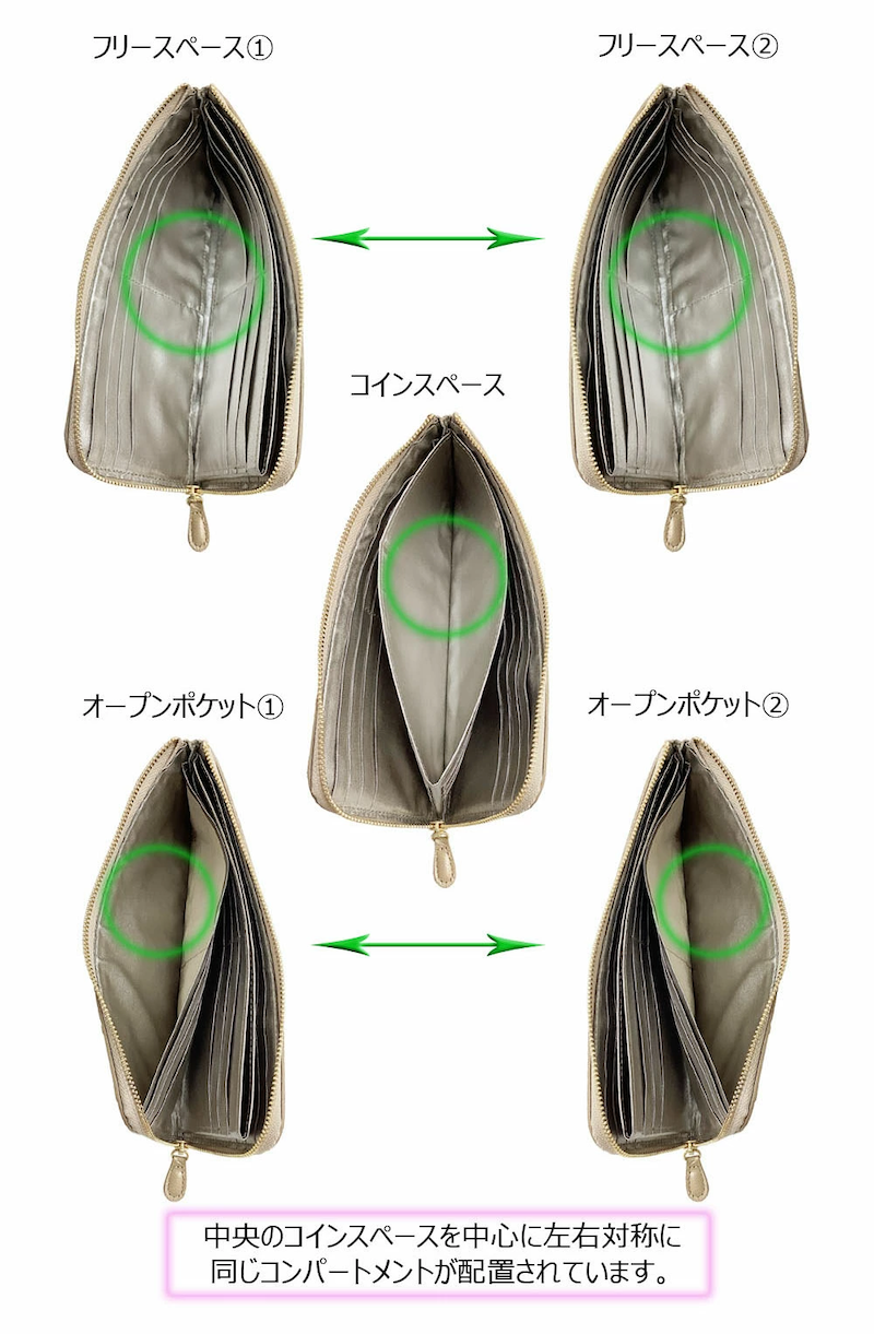 薄型 L字ファスナー 長財布 カード24枚 通帳ケース/京都 浪速屋 はるべ/本革(牛革 キップ仔牛革) 日本製/【プレゼント包装 無料】/バラ模様 型押し キラキラ カラフル 軽量 多機能 財布 風水/レディース ミセス 母の日 敬老 シニア ラッキーカラー 長財布