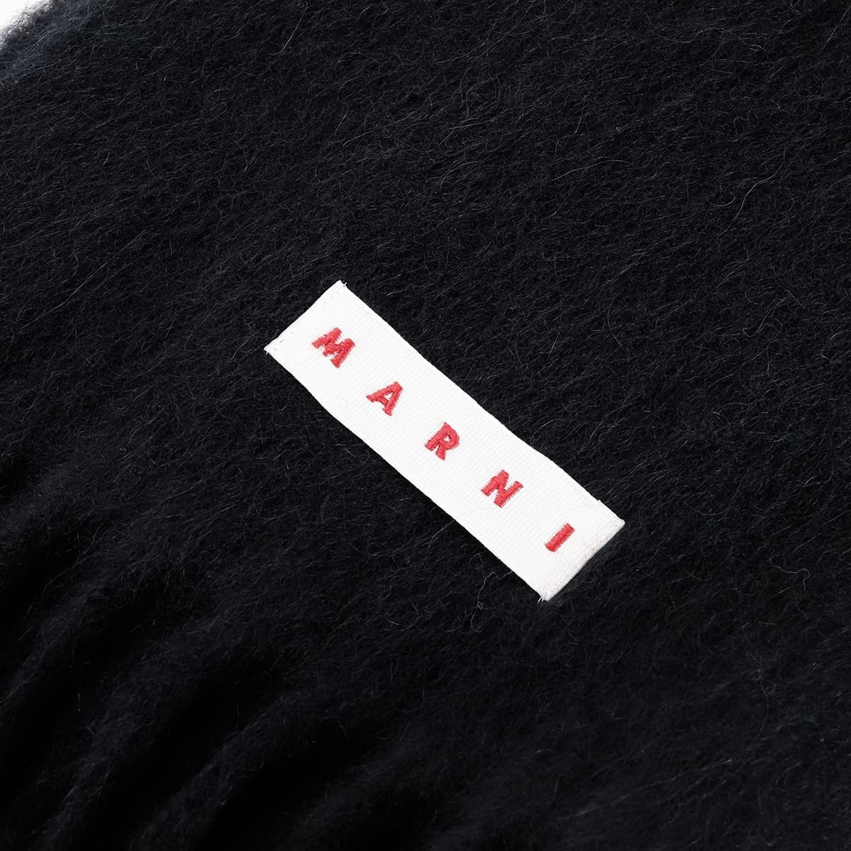 マルニ MARNI マフラー レディース メンズ SCMC0143Y0 UTW918 00N99 NERO ブラック アルパカ ストール フリンジ ロゴ ロゴラベル 無地 ユニセックス 男女兼用 防寒 秋冬