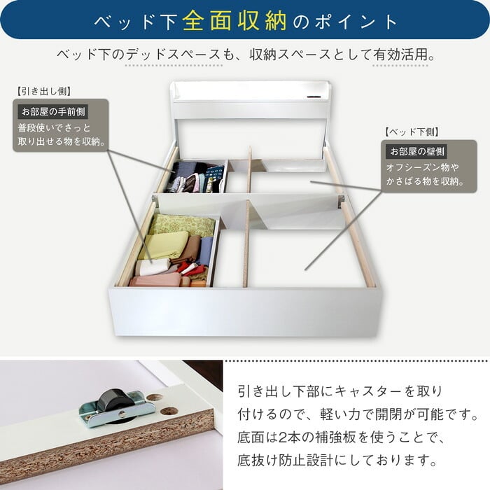 ベッド 寝具 マットレスセット 棚付き 引き出し収納 両面マットレス 収納付き チェスト ダブル 引出し 収納 棚 コンセント付 リバーシブル フレーム マット 収納付きポケットコイル ベット コイルマットレス