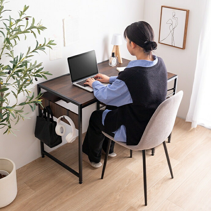デスク チェア L字 PC 机 エル テーブル コンパクト 省スペース 小さめ コーナー 収納 サイドラック 3段 大容量 可動棚 コードスリット コードタップ S字フック 勉強 作業台 パソコン オフィス ワーク 一人暮らし