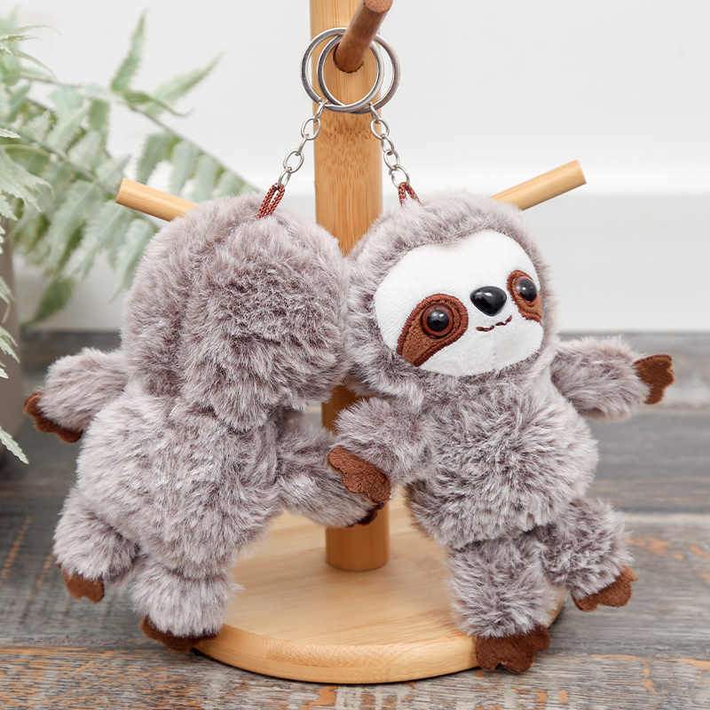 ナマケモノ ぬいぐるみ キーホルダー アニマル マスコット かわいい バッグチャーム ふわふわ 動物 飾り お出かけ 旅行 お土産 子供 プレゼント ギフト