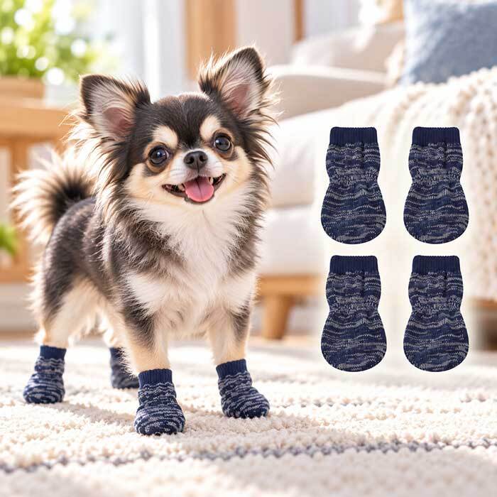 犬用靴下 滑り止め ゴム付き NEW ドッグソックス 小型犬 中型犬 肉球保護 足舐め防止 室内用 介護 シニア犬 防寒 フローリング対策 犬服 靴下 脱げにくい 犬の靴下