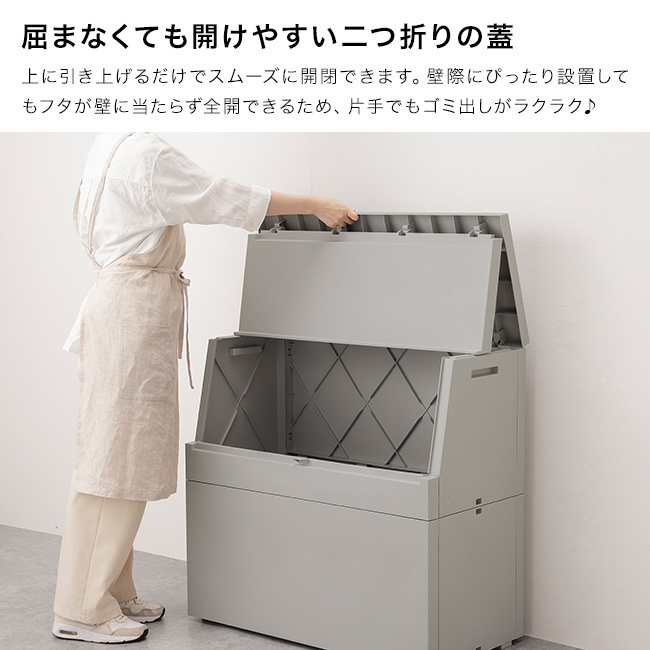SOLOW ソロウ 出し入れがスムーズな屋外ストッカー 250L[屋外 収納ボックス 屋外ストッカー 物置 大型 収納庫 ベランダ ゴミ箱 ゴミストッカー 日本製 ゴミ収集庫 宅配ボックス 薄型 スリム コンパクト 分別 ごみ箱]