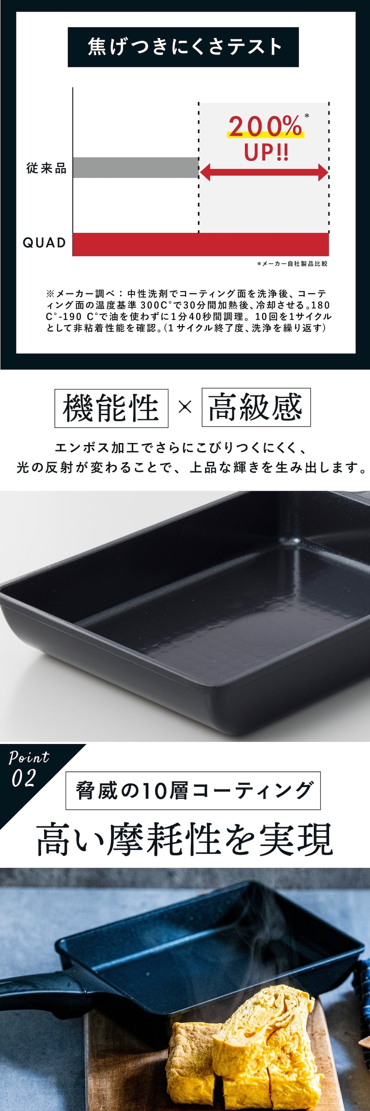 エッグパン ヒスイフライパン クアッドコーティング 卵焼き器 玉子焼き フライパン 14×19cm セラミックコーティング PFASフリー ヒスイ 竹炭 黄土 エンボス加工 焦げ付きにくい 軽量 IH対応 ガス火対応 オール熱源対応 朝食 お弁当 おしゃれ 調理器具 キッチン用品 新生活 結婚祝い プレゼント ギフト アピデ