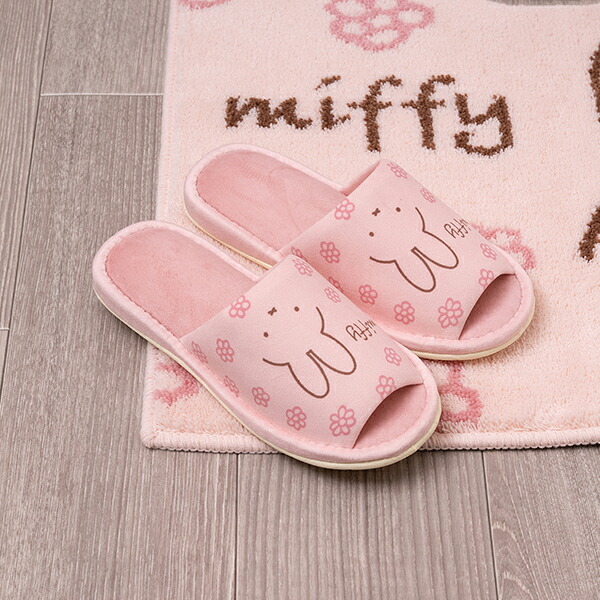 ミッフィー miffy スリッパ ラインフラワー ピンク キッチン