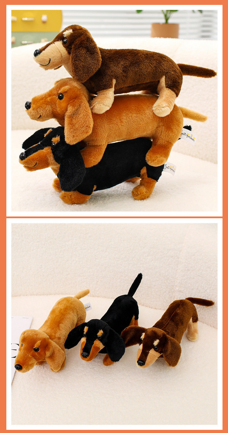 25CM ダックスフント いぬ 犬 ぬいぐるみ リアル 動物 アニマル ふわふわ かわいい 置物 インテリア 子供 おもちゃ ごっこ遊び 誕生日 プレゼント ギフト 癒し