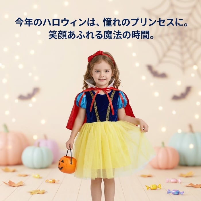 子供 ハロウィン コスプレ プリンセス風 コスチューム 女の子 仮装 衣装 ドレス ワンピース お姫様 キッズ マント付き ハロウィン衣装 イベント パーティー 撮影会 110 120 130 140