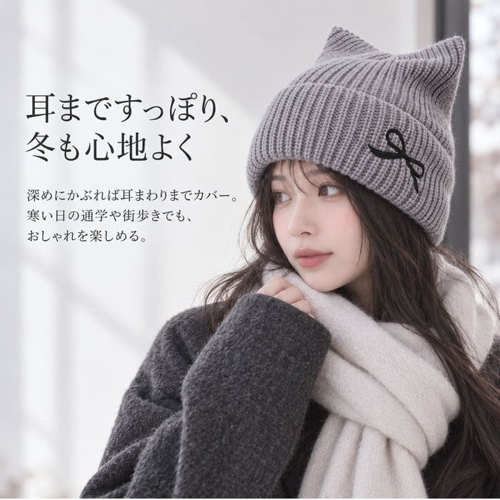 猫耳ニット帽 レディース 通販 ニット帽子 ねこみみ帽子 ネコ耳ハット 防寒 秋冬 あったか ニットキャップ リブ編み ビーニー かわいい おしゃれ 耳まで暖かい 伸縮性 ストレッチ 通気性蒸れにくい スキー スノボ 可愛い 大人 女の子 レディース帽子