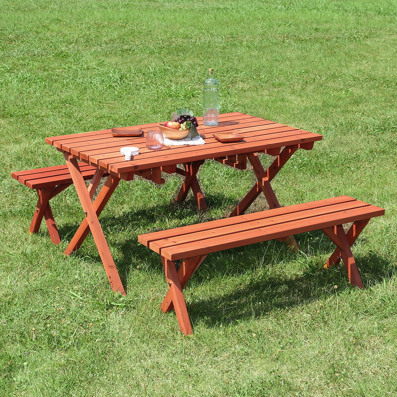 杉材 BBQテーブル&ベンチセット (コンロスペース付) ナチュラル 1色展開 ガーデンテーブル 屋外 庭 ベランダ テラス アウトドア おしゃれ シンプル 新生活 家具 インテリア 不二貿易
