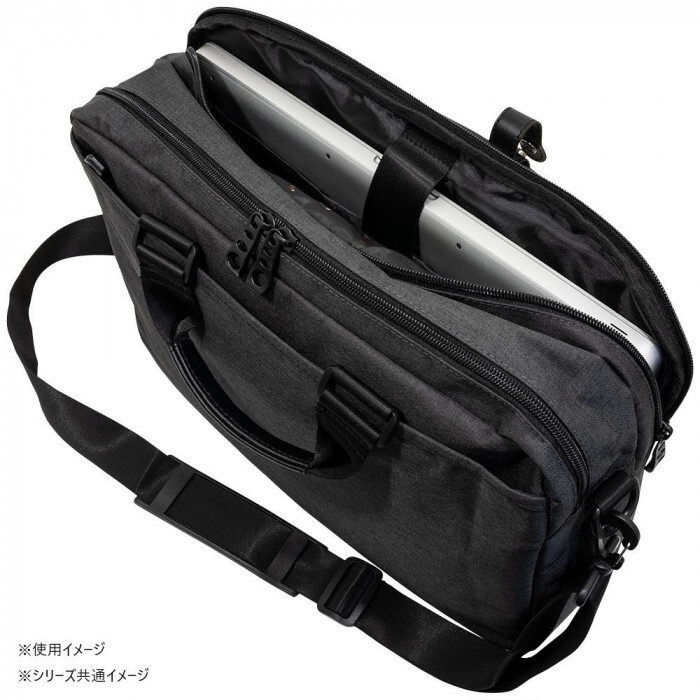 ビジネスバッグ メンズ 軽量 大容量 2way ショルダー PC対応 ブリーフケース 出張 通勤 通学 ブラック 多機能 撥水 3面ウレタン 底鋲付き PCバッグ ダブルマチ