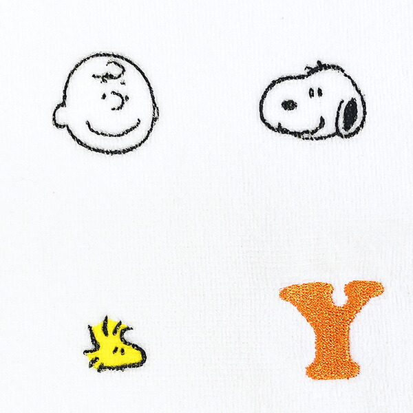 スヌーピー ミニタオル アイコン(Y) イニシャル アイボリー ハンカチ SNOOPY