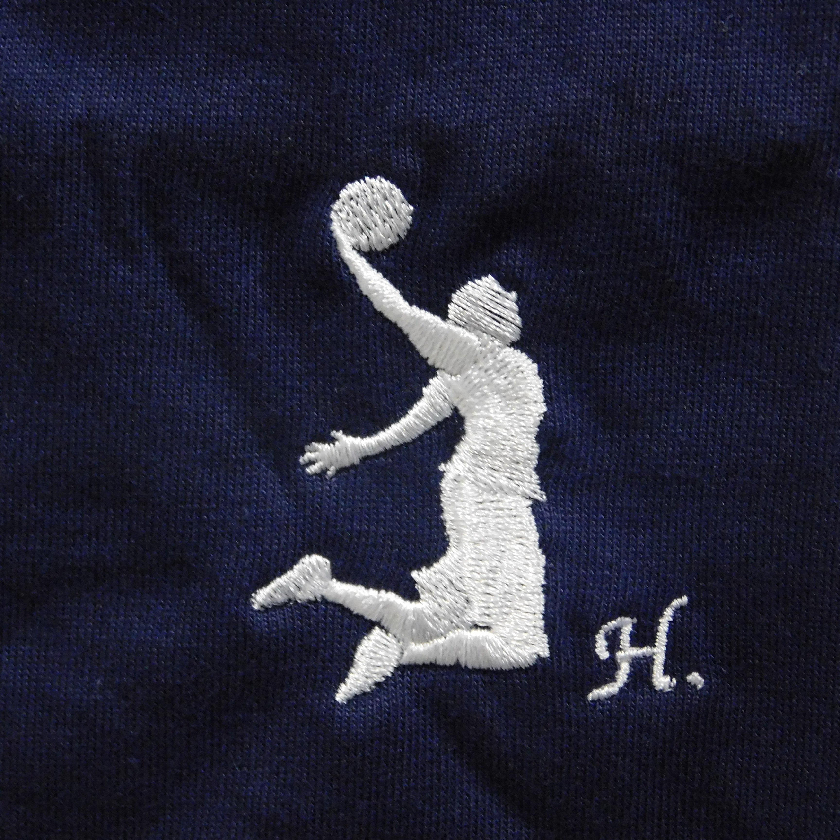 バスケ ダンク シュート Tシャツ ギフト オリジナル デザイン 刺繍 イニシャル 名入れ DUNK バスケットボール 半袖 男女 兼用 誕生日 お祝い プレゼント 父の日 母の日 参加 記念 景品 名前 卒業 卒部 チーム グループ 送別会 【送料無料】