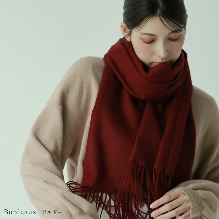 ＜刺繍納期注意＞極やわカシミヤ 100% ストール レディース 白 カシミヤストール 【名入れ刺繍可能】 マフラー カシミヤマフラー 無地 カシミヤ ストール 大きめ Filomo 柔らかい 敏感肌 春 秋 冬 ギフト プレゼント 7F (02000277r)