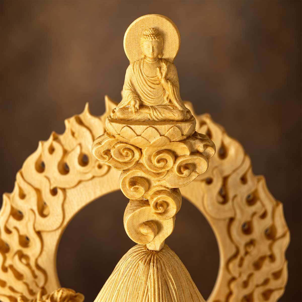 烏枢沙摩明王 仏像 うすさま明王 木彫り 桧木製 高さ36cm トイレの神様 厠の神 不浄除け 浄化 厄除け 開運 木彫仏像 置物