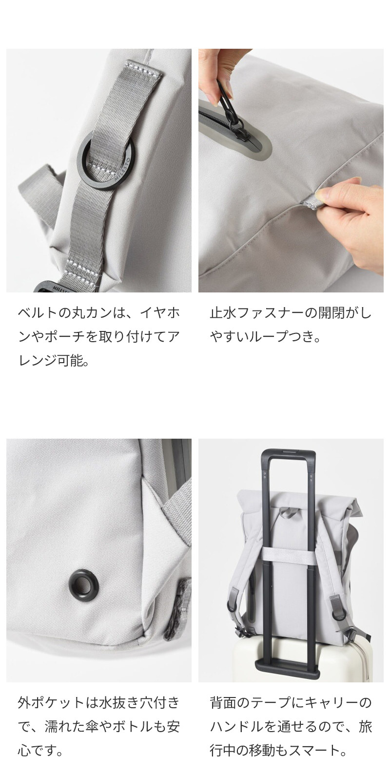 【正規販売】MILESTO ミレスト LIKID リキッド MLS842 フラップバックパック バックパック 撥水 はっ水 防水 18L リュック 軽量 旅行 ビジネス 通勤 ブラック グレー 通学 ギフト プレゼント メンズ レディース ブランド グッドデザイン賞 キャリーオン PC収納