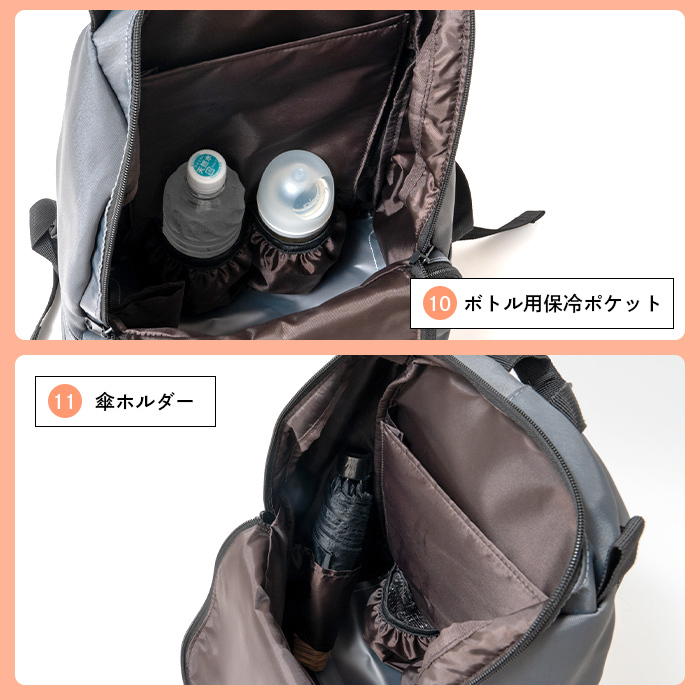 APPLEBAG アップルバッグ ペアレンツリュック レディース メンズ 18L 大容量 軽量 撥水 マザーズリュック マザーズバッグ ファザーズバッグ 多機能 自立 保冷ポケット 大きく開く ベビーカー キャリー対応 アウトドア レジャー ユニセックス ギフト