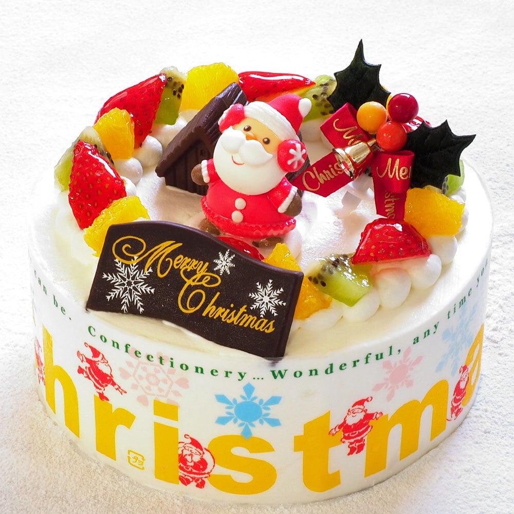 クリスマス 2026 予約 Xmas 人気 かわいい クリスマスケーキ フルーツ生クリームケーキ 5号 4～6名様用 冷凍
