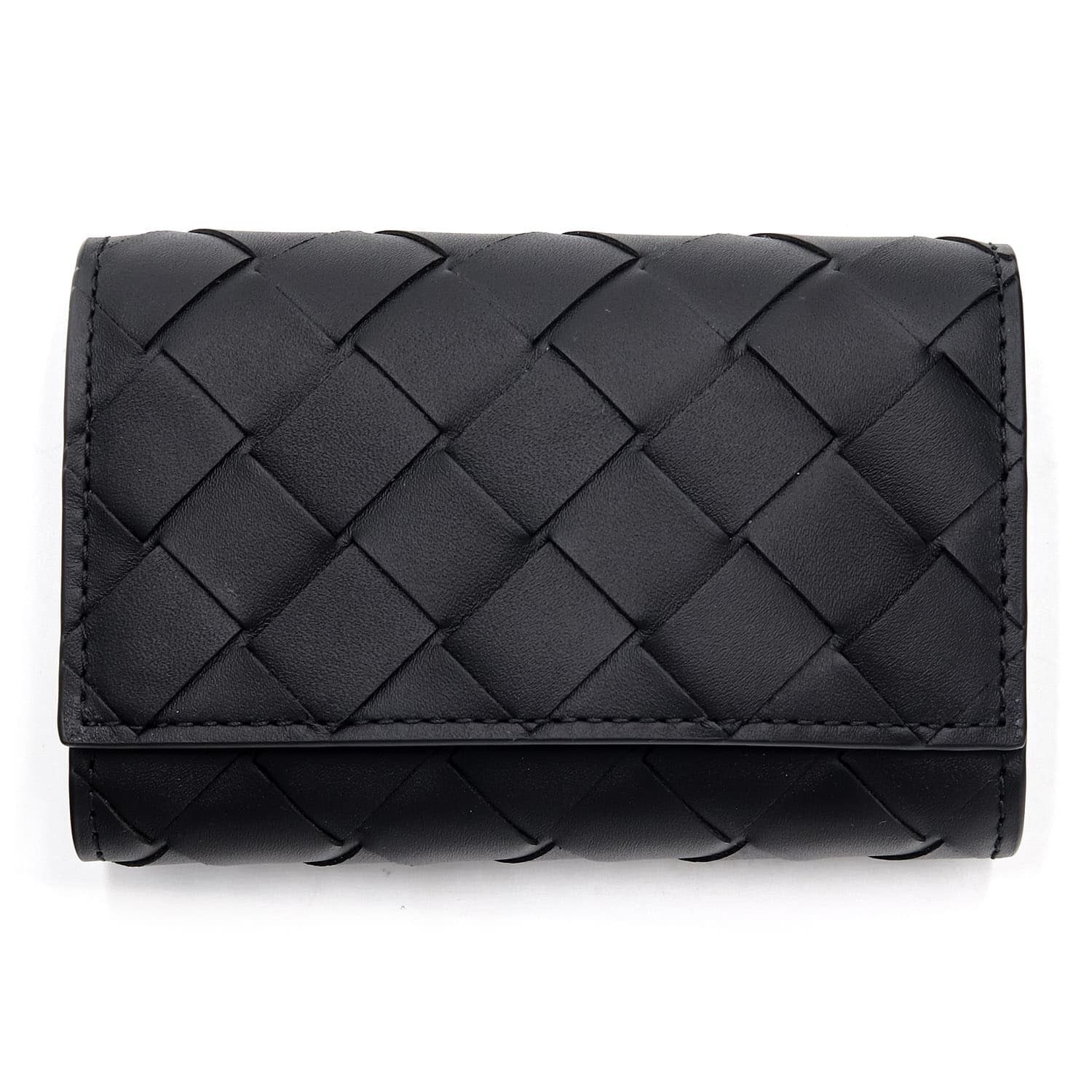 ボッテガヴェネタ BOTTEGA VENETA キーケース 6連 イントレチャート ブラック 黒 メンズ レディース 本革 レザー 編み込み スナップボタン キーリング付き 鍵入れ 630336 V3US1 8803 シルバー金具