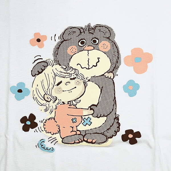 水森亜土 カラーTシャツ(M) クマ ホワイト アパレル 送料込み
