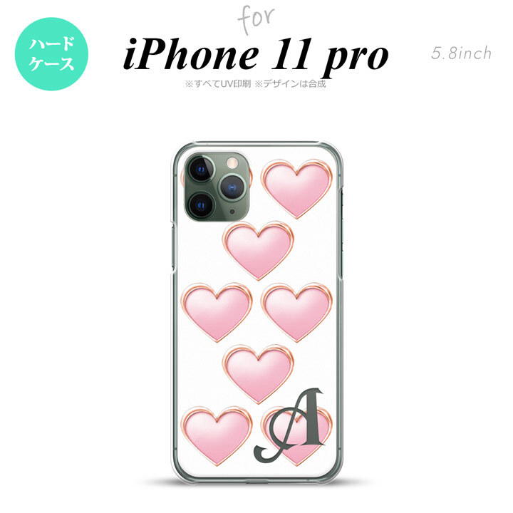iPhone11Pro iPhone11 Pro スマホケース ハードケース ハート C 白 +アルファベット メンズ レディース nk-i11p-175i