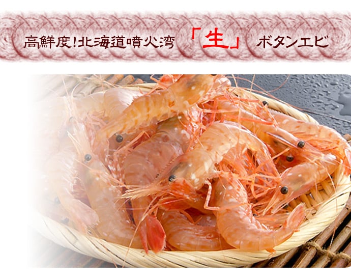 ボタンエビ 活 〆 オス 大中サイズ 1kg 秋 北海道 噴火湾産 送料無料※沖縄は送料別途加算