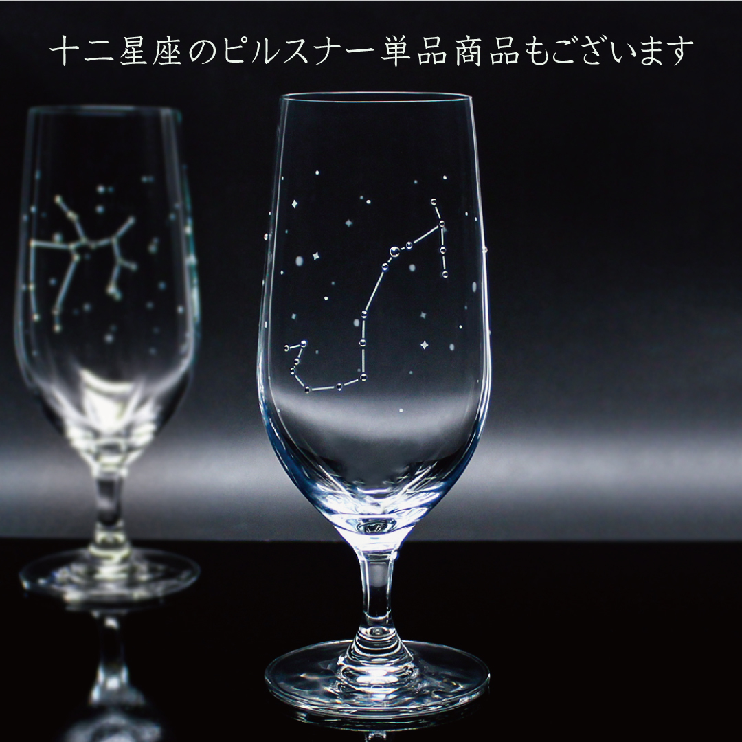 星座のグラス 「ラインストーンきらめく 12星座のタンブラーグラス／ペアセット 」