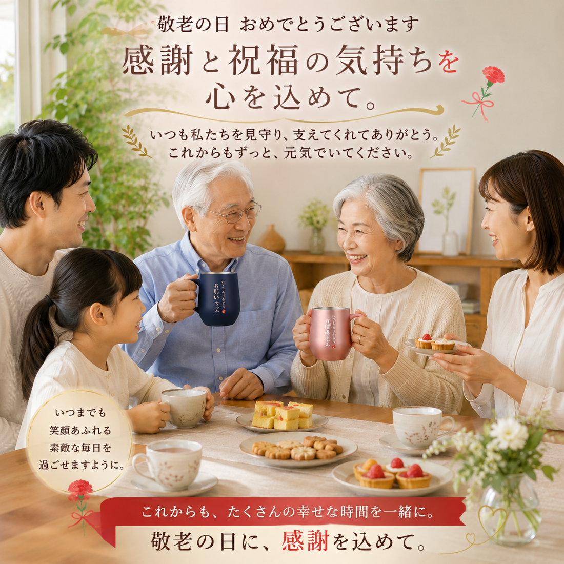 敬老の日 プレゼント ギフト メッセージカード ステンレス タンブラー 350ml(ダークグリーン) おじいちゃん 孫 から 米寿 お祝い 祖父 プレゼント ギフト ラッピング可 古希 お祝い 誕生日祖父 還暦 退職 古希 米寿 ギフト 取っ手付き 密閉ふた付き タンブラー