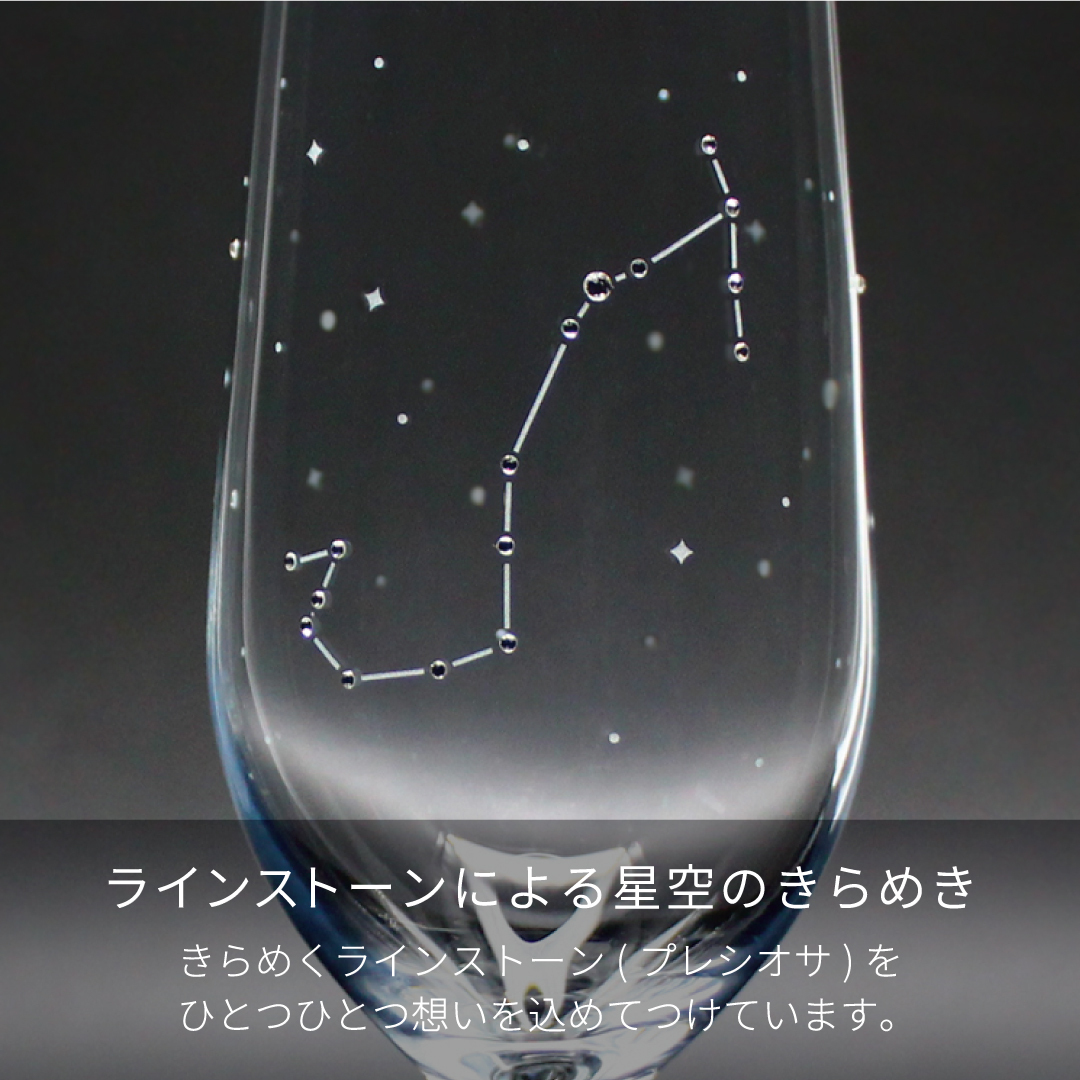 星座のグラス 「ラインストーンきらめく 12星座のタンブラーグラス／ペアセット 」