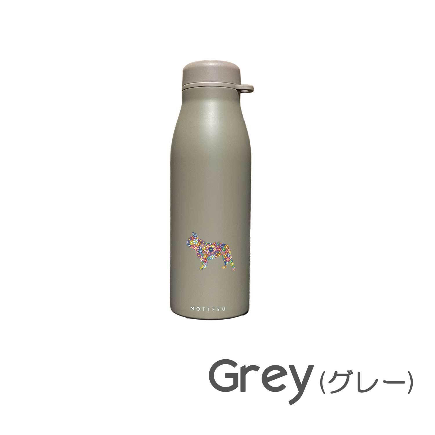 フレンチブルドッグ ショルダー ステンレスボトル 500ml 保温 保冷 ステンレス 真空 断熱 二重構造 水筒 マイボトル カラビナ ベルト ストラップ オリジナル フレブル ブルドッグ 犬 ペット