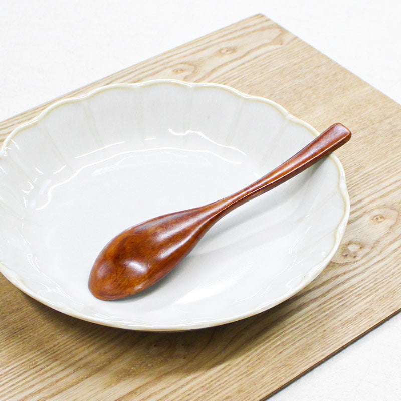 スプーン おしゃれ カトラリー 5本セット カトラリーセット 木 木製 カレースプーン 業務用 かわいい 大きめ 丼 19cm スープ お弁当用 漆 天然木製 食器 カレー カフェ風 シンプル 漆 ナチュラル カレー シチュー スープ