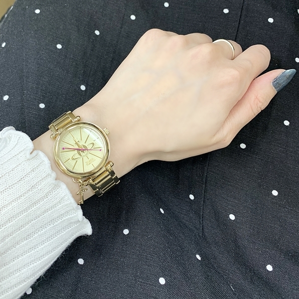 揺れる オーブチャーム 女性 レディース 母の日 女友達 姪っ子 娘 プレゼント 腕時計 手表 ヴィヴィアン ウエストウッド ゴールド シルバー べっ甲柄 ブレスレット ウォッチ 選べる4カラー 成人 卒業 入学