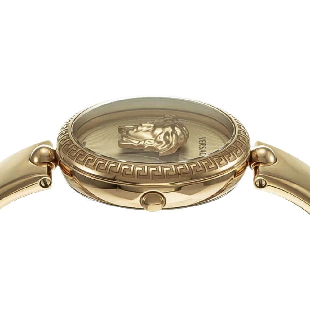 ヴェルサーチェ 腕時計 レディース イエローゴールド 34mm VERSACE PALAZZO パラッツォ 立体メデューサ スイス製 レディース腕時計 高級 ブランド おしゃれ かわいい プレゼント ギフト 成人 卒業 入学