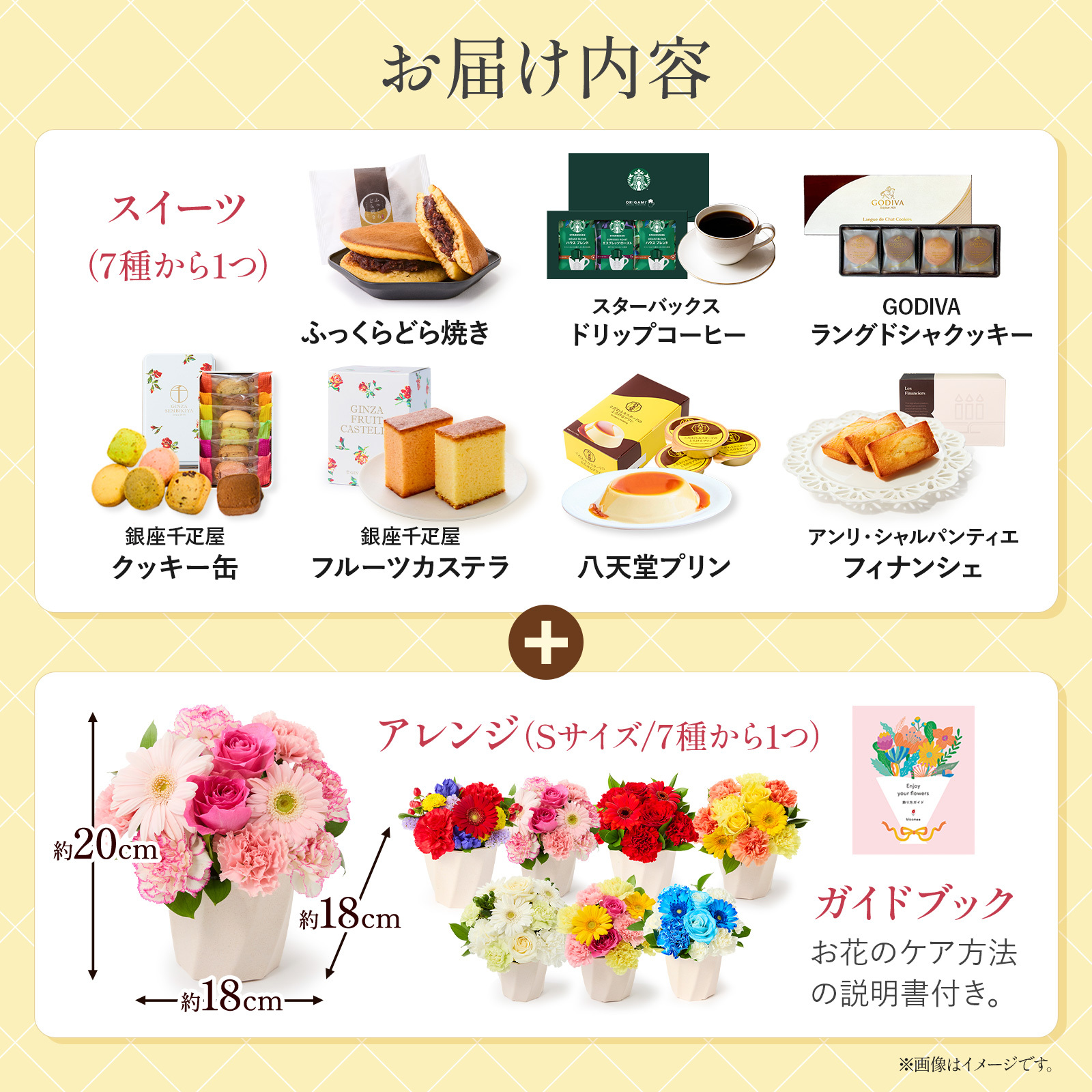 フラワーアレンジメント Sサイズ 花とお菓子 スイーツセット 60代 70代 誕生日 フラワーアレンジ 義母 妻 祖母 生花 お祝い 退職  クリスマス
