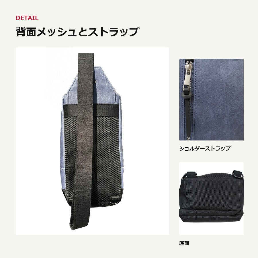 EDWIN エドウィン ボディバッグ ラッシュ 縦型 斜め掛け ショルダー かばん 普段使い 使いやすい シンプル メンズ ギフト プレゼント ブラック ew015