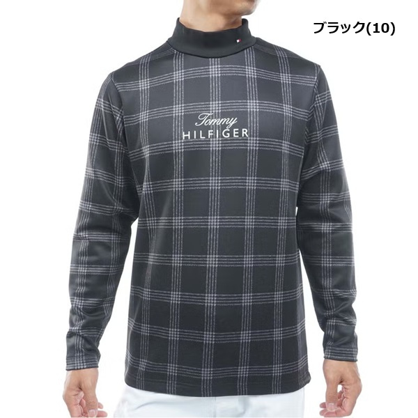 トミーヒルフィガー ゴルフ メンズ スムース裏起毛 チェック柄 長袖ハイネックシャツ TOMMY HILFIGER THMA672 2026年秋冬モデル お誕生日祝い お祝い 記念品 お父さん 父の日 彼氏 男性 30代 40代 50代 60代  還暦祝い 敬老の日 人気プレゼント プレゼント