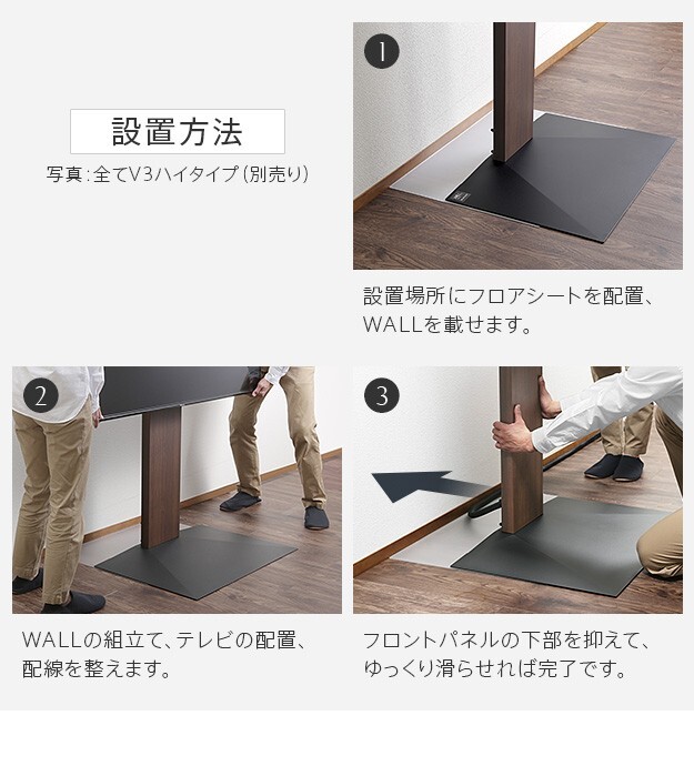 WALLインテリアテレビスタンドV2ハイタイプ専用 ポリカーボネートフロアシート テレビ台 テレビスタンド 部品 パーツ フローリング 床保護パネル 床 シート 傷防止 キズ防止 汚れ防止 保護 WALLオプション