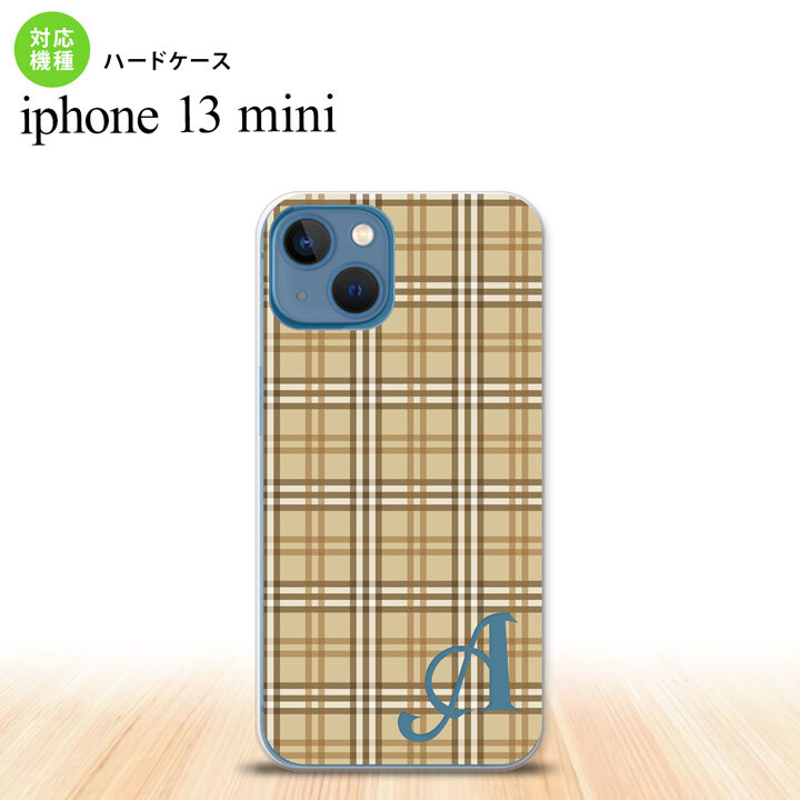 iPhone13mini iPhone13 mini ケース ハードケース チェック B ベージュ +アルファベット  nk-i13m-444i
