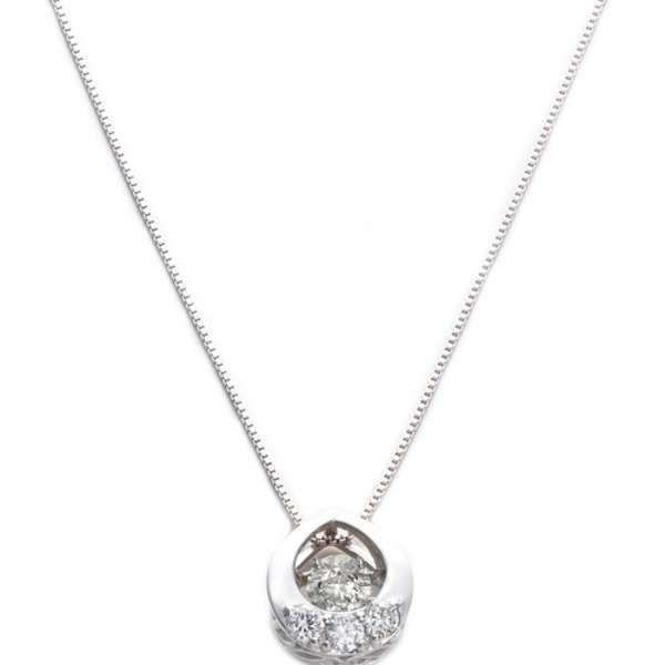 ダイヤモンド ネックレス K18 ホワイトゴールド 0.2ct ダンシングストーン 雫 しずく ペンダント 揺れるダイヤ レディース アクセサリー 宝石 記念日 誕生日 ギフト