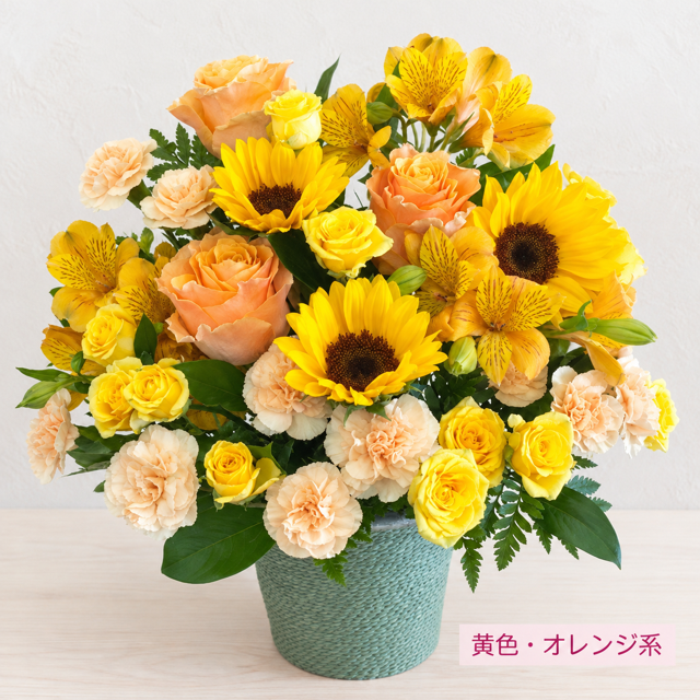 ご希望の色合いで選べる カラーセレクトアレンジメント 高さ34cm 生花 フラワーアレンジメント 花ギフト フラワーギフト 誕生日 お祝い お見舞い 送別 季節行事 お供え お悔やみ 手作り 鮮度重視 送料無料【北海道・九州・四国・中国・沖縄・離島は配送不可】