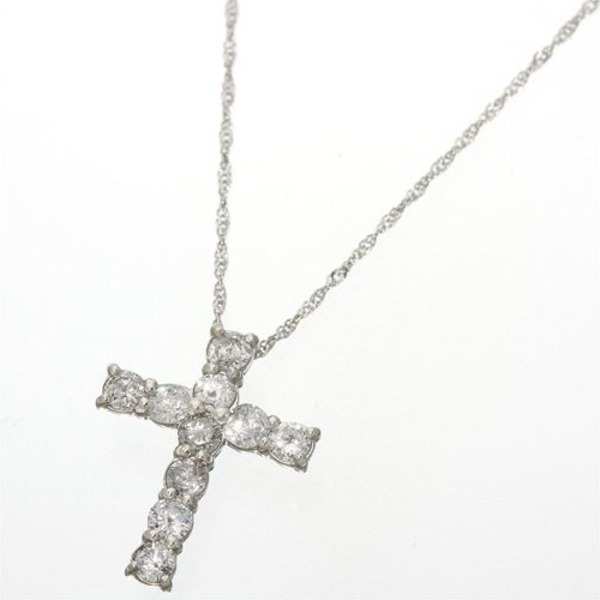 純プラチナ ダイヤモンド ネックレス 0.5ct クロス ペンダント プラチナ Pt999 十字架 ダイヤ ダイヤネックレス 天然ダイヤモンド レディース ジュエリー アクセサリー ギフト プレゼント 妻 彼女 記念日 誕生日