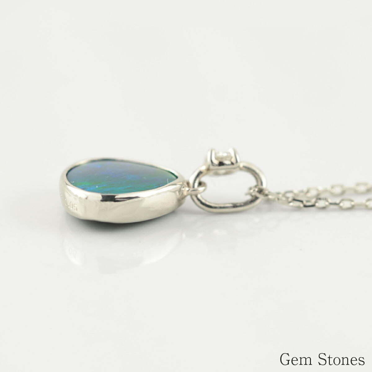 上質 ブラックオパール ネックレス 0.988ct ダイヤモンド プラチナ Pt900 ペンダント シンプル エレガント 上品 レディース 宝石 ダイヤ 一粒 一石 ジュエリー 10月 誕生石 プレゼント