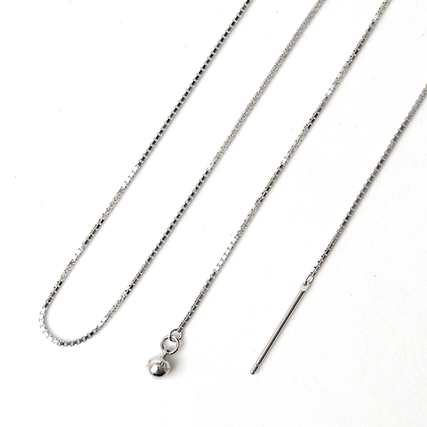 ロングネックレス k10 WG 約70cm スライドピン ベネチアン チェーン ネックレス 0.7mm幅 10金ホワイトゴールド K10WG K10ネックレス ※従来の金具無し