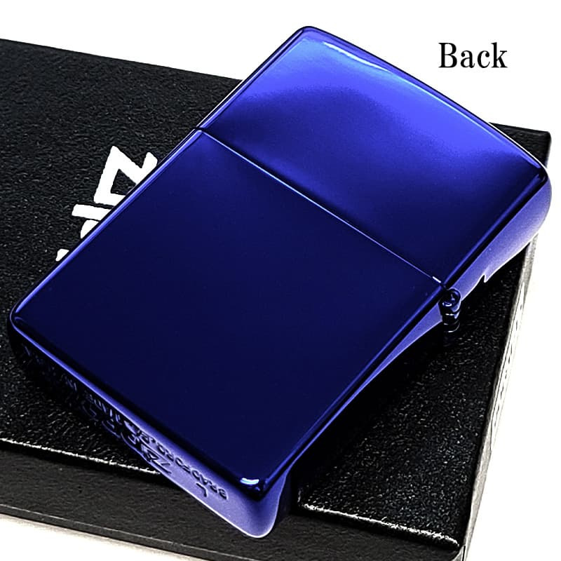 ZIPPO ライター ブルー＆シルバー ジッポ ロゴ エッチング彫刻 銀差し ギフト 青 銀 メンズ おしゃれ プレゼント かっこいい
