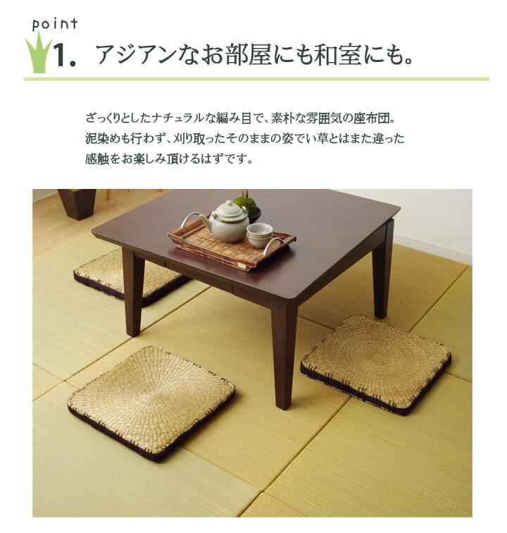 クッション 七島クッション 七島藺草 シート 『コート マチ付』 約40×40cm 2枚組