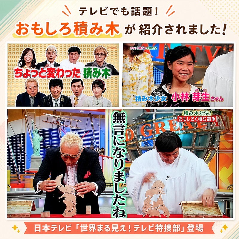 [日本製安心おもちゃ]　象のサーカス　[送料無料]日本グッドトイ受賞[おもしろ積み木 木のおもちゃ パズル 世界まる見え特捜部に登場♪日本製 男の子女の子 1歳 2歳 3歳 4歳 5歳 6歳 7歳 8歳 誕生日ギフト 誕生お祝い 出産祝い オーガニック 親子 木育 家族 ]
